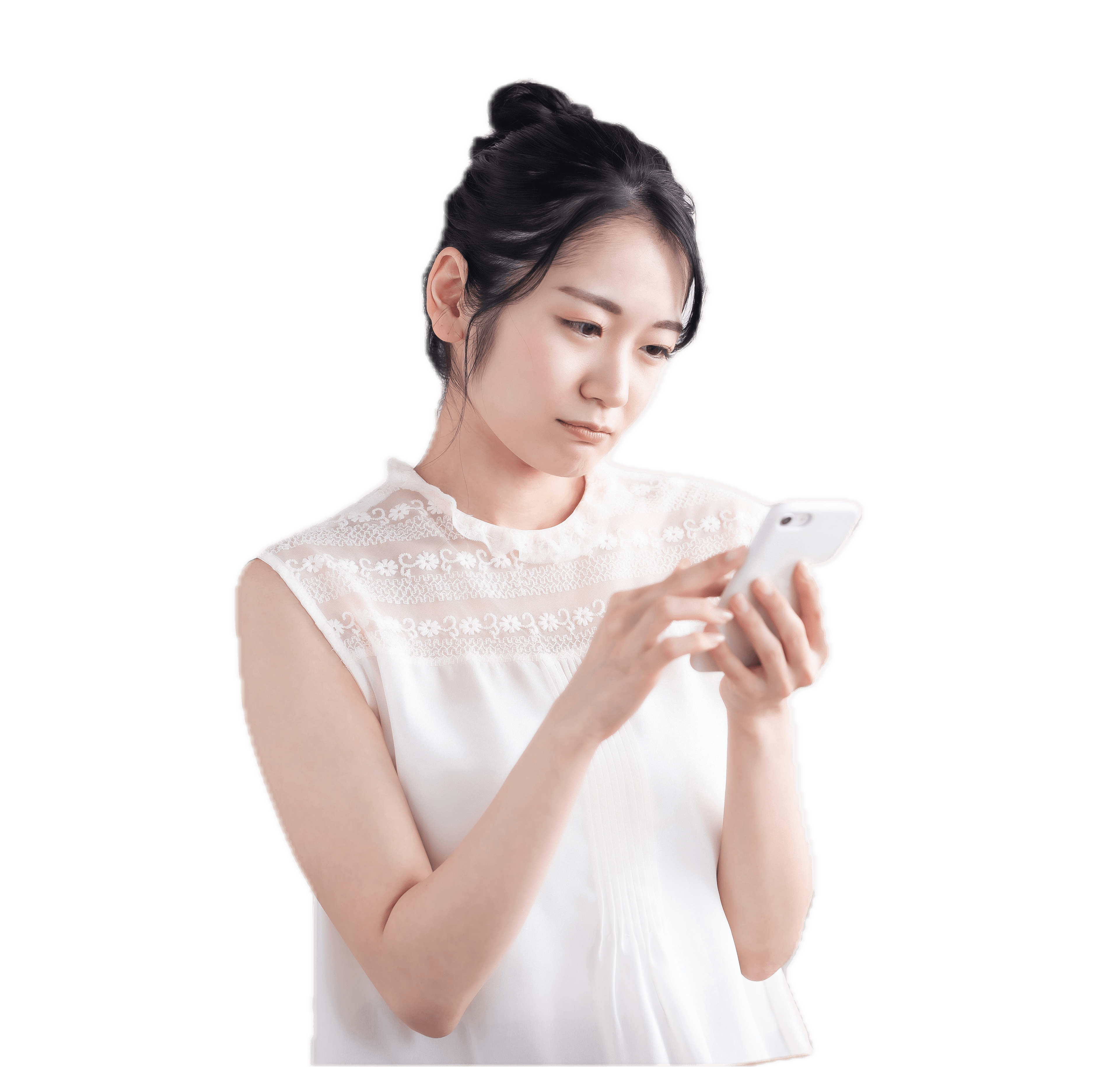 悩んでいるお客様のイラスト